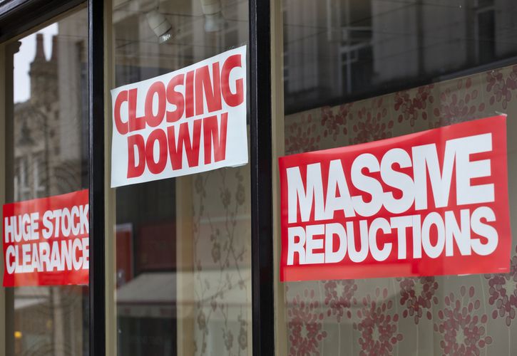 Closing down sign - Shutterstock