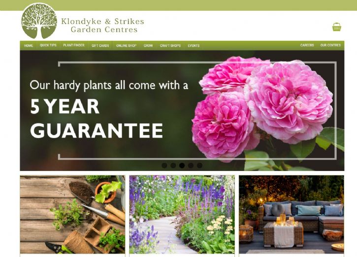 Klondyke & Strikes garden centre website July 2022