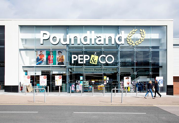 Poundland store and Pepco store exterior copy