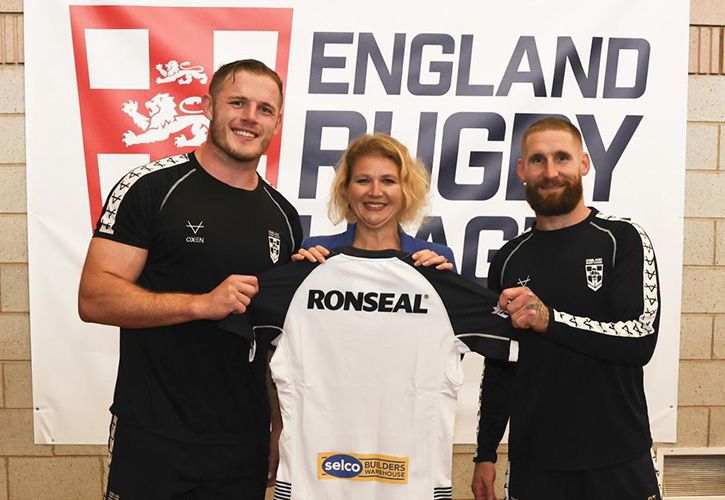 Selco England Rugby League players Tom Burgess, Sam Tomkins and Carine Jessamine 725