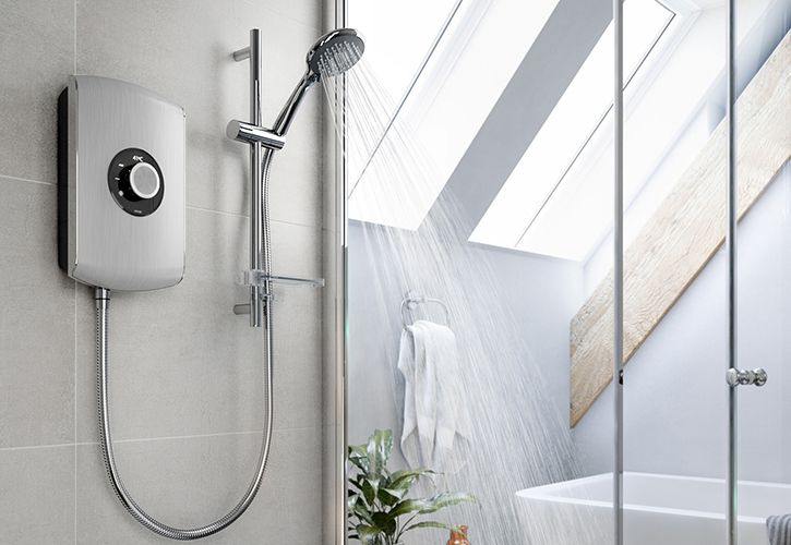 Triton Amore brushed steel shower