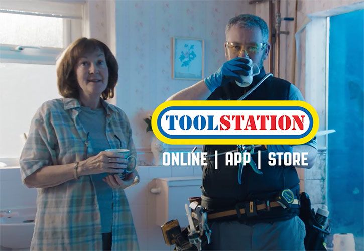 Toolstation advert shark bathroom