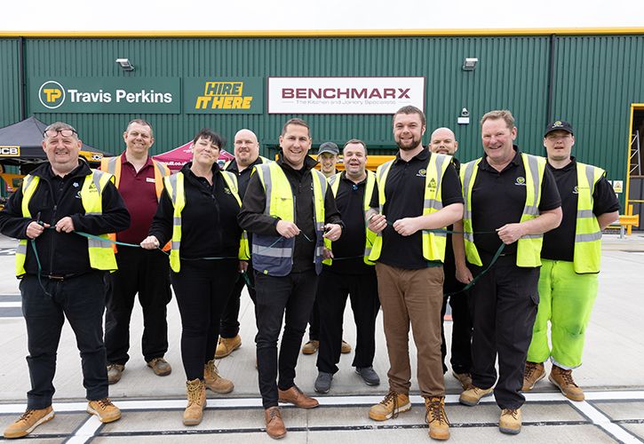 SWNS Travis Perkins Derby ribbon cutting