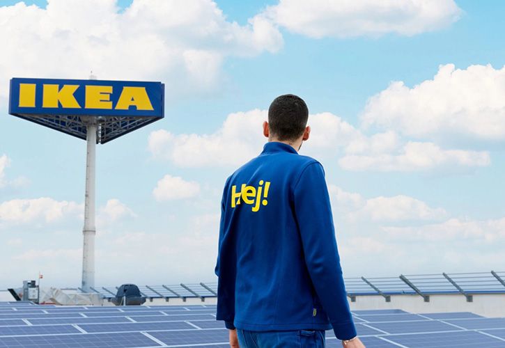 IKEA team member and solar panels