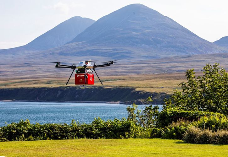 SWNS Royal Mail drone Islay Jura