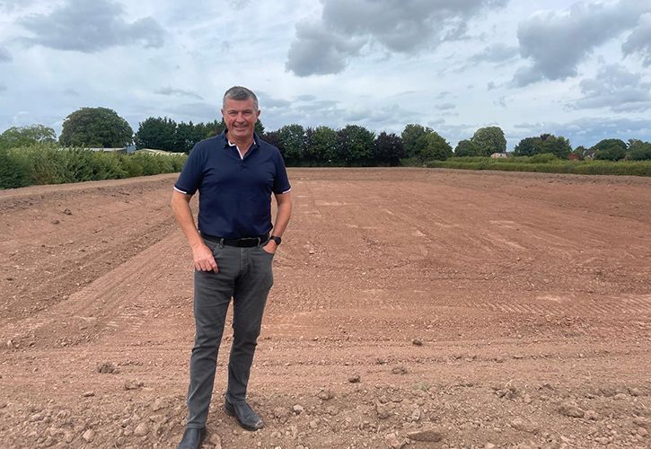 Tim Fawbert, Group Finance Director at Wyevale Nurseries at the new reservoir site