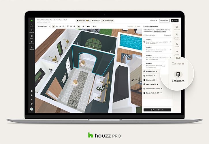 Houzz Pro 3D to estimate UK