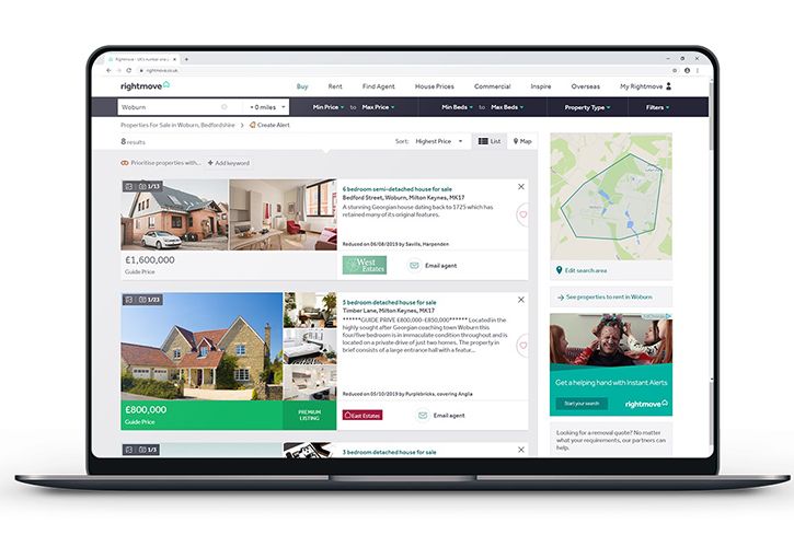 Rightmove list view