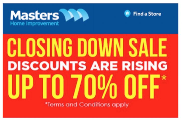 Masters Closing Down Sale