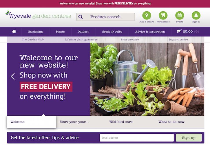 Wyevale new website