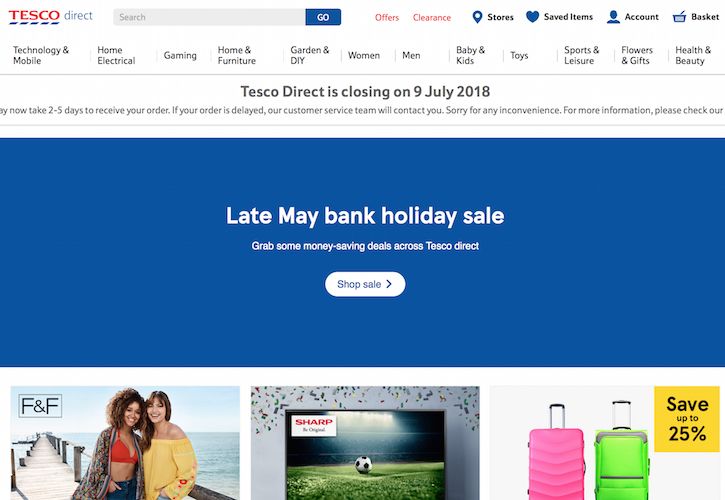 Tesco Direct closing