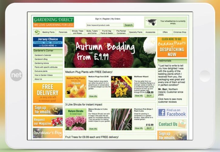 Gardening Direct website