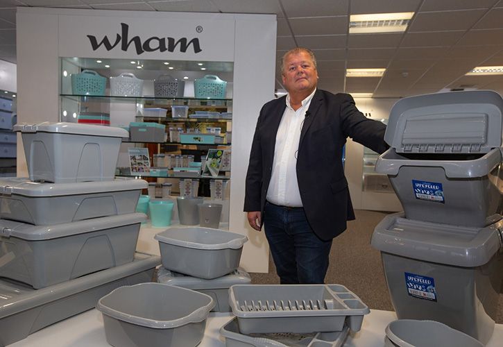 What More UK - Andy Riley, Sales Director at What More UK, with the new Wham Home Upcycled products