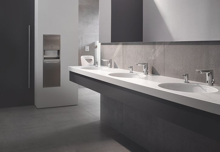 GROHE Bau Cosmo E taps in commercial washroom.jpg